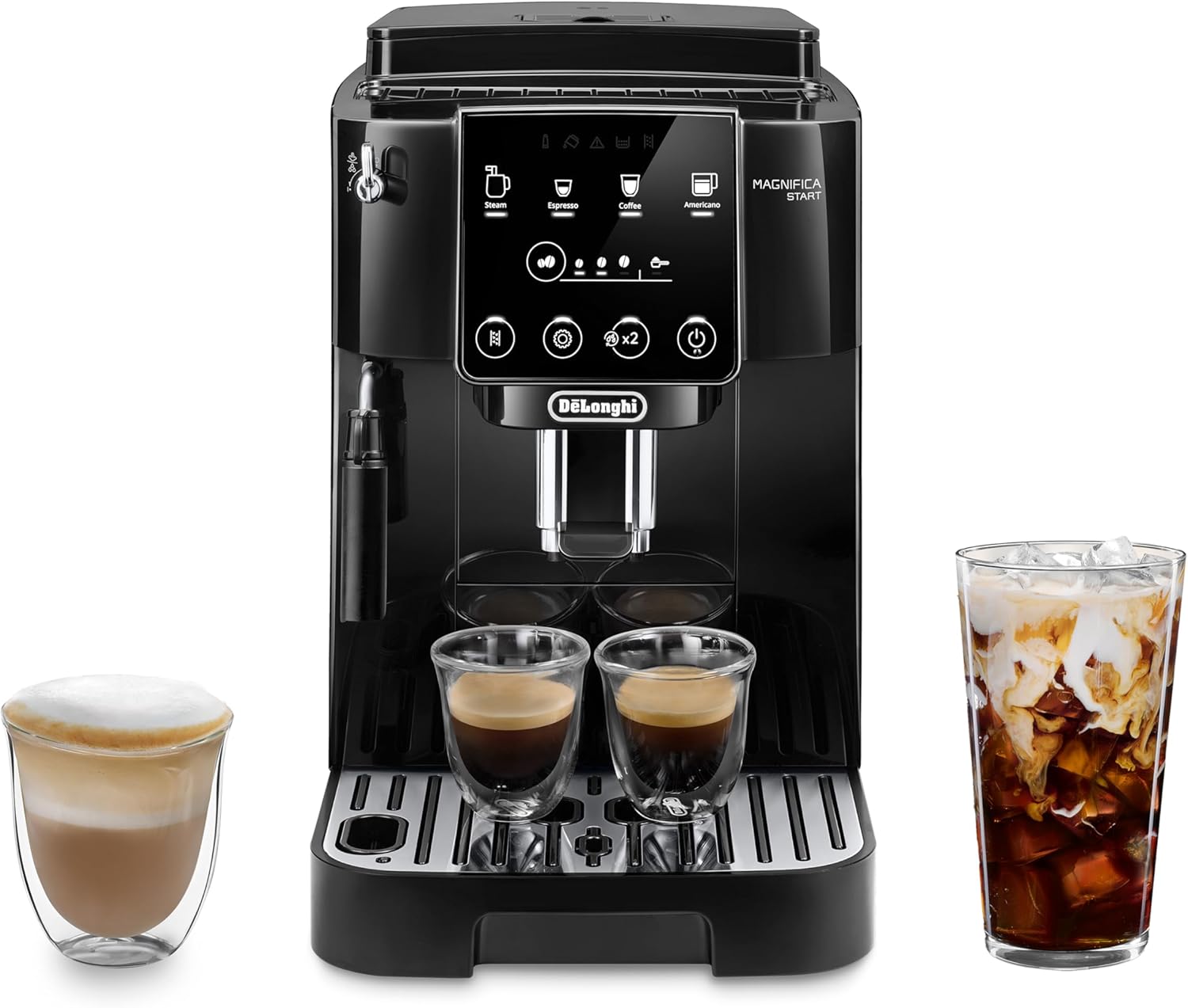De'Longhi Magnifica Start Automatic Espresso Machine with Manual Milk Frother, Black