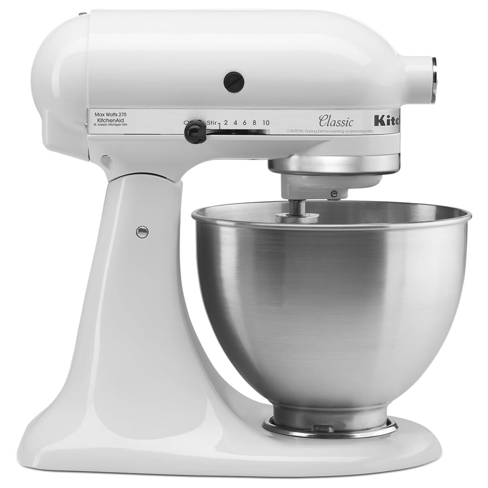KitchenAid Classic Series 4.5 Quart Tilt-Head Stand Mixer K45SS, White
