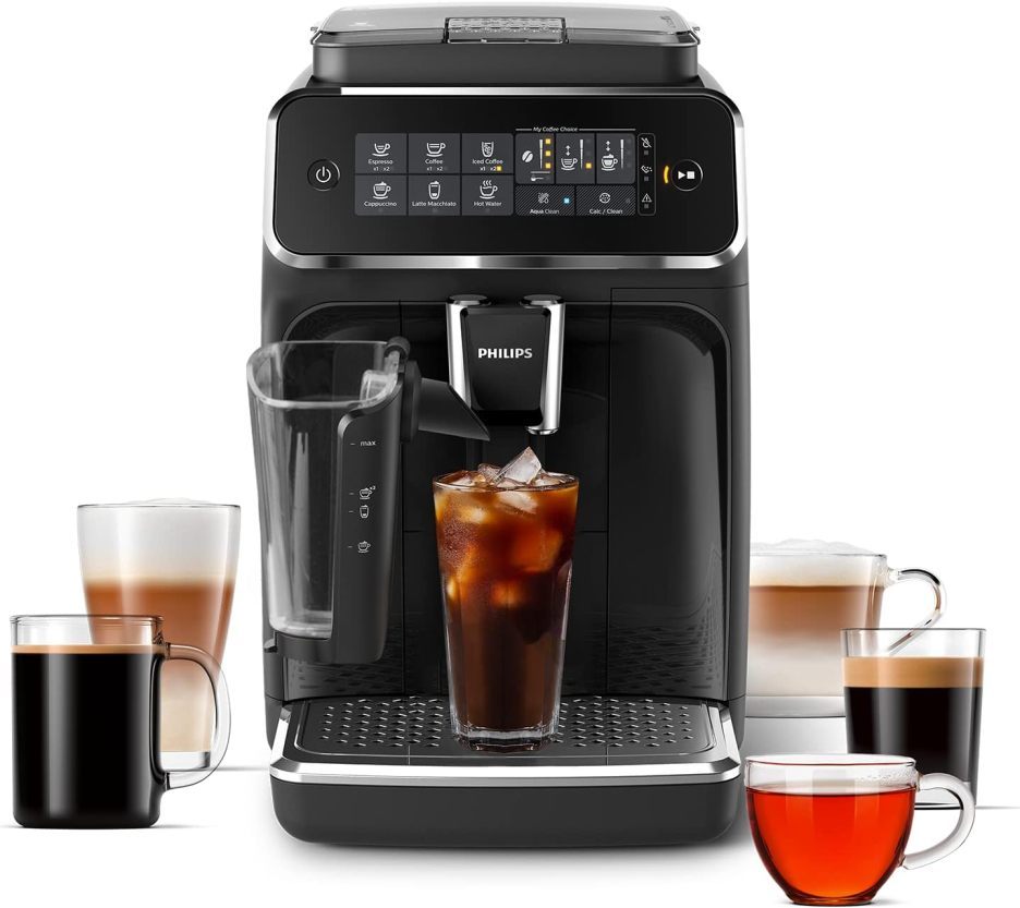 Philips 3200 Series Fully Automatic Espresso Machine with LatteGo, Black