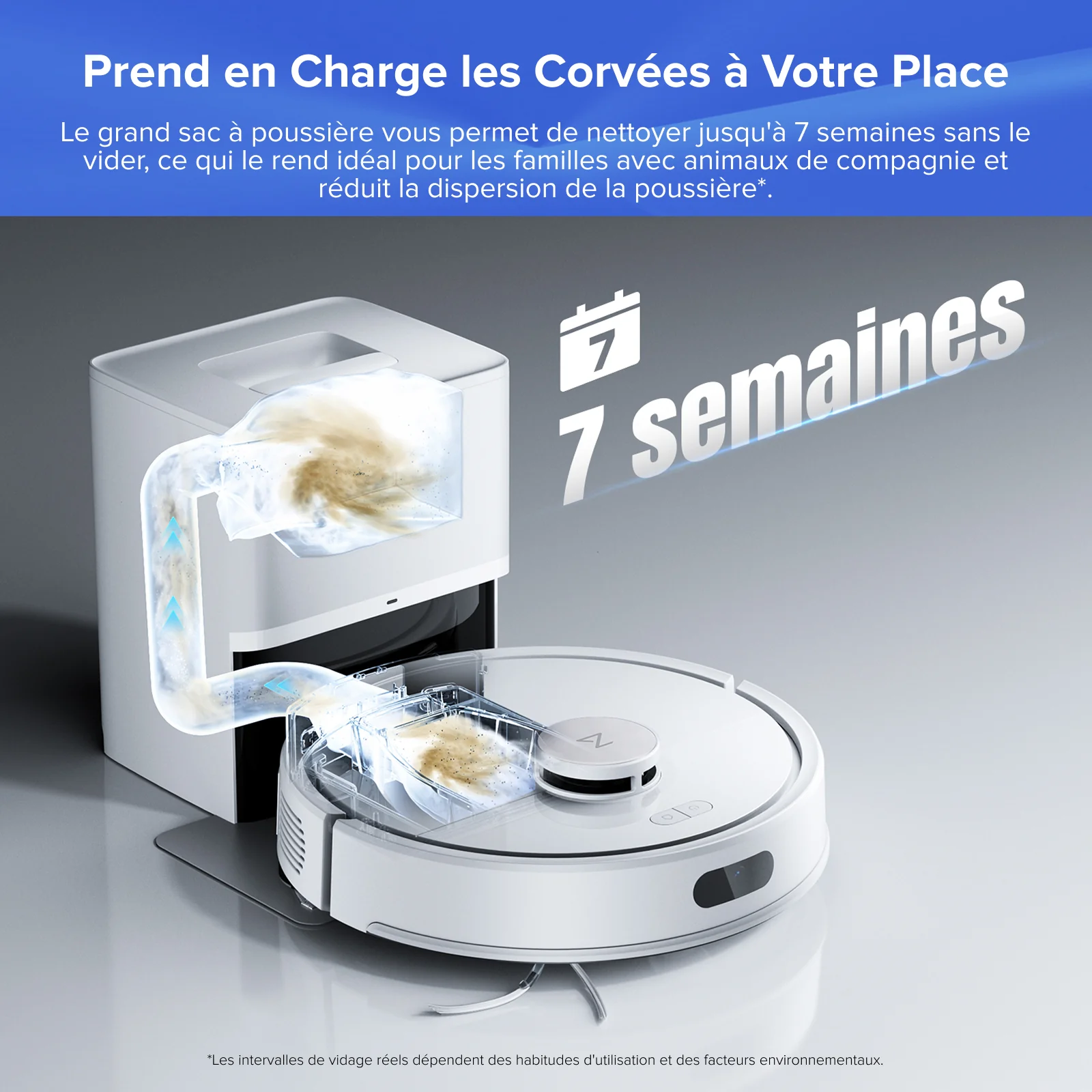 Roborock Q7 L5+ robot aspirateur avec station de vidage automatique