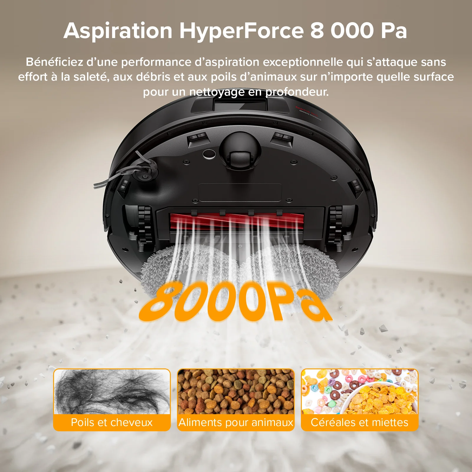 Roborock QV 35A Set robot aspirateur laveur avec station d’accueil multifonctionnelle