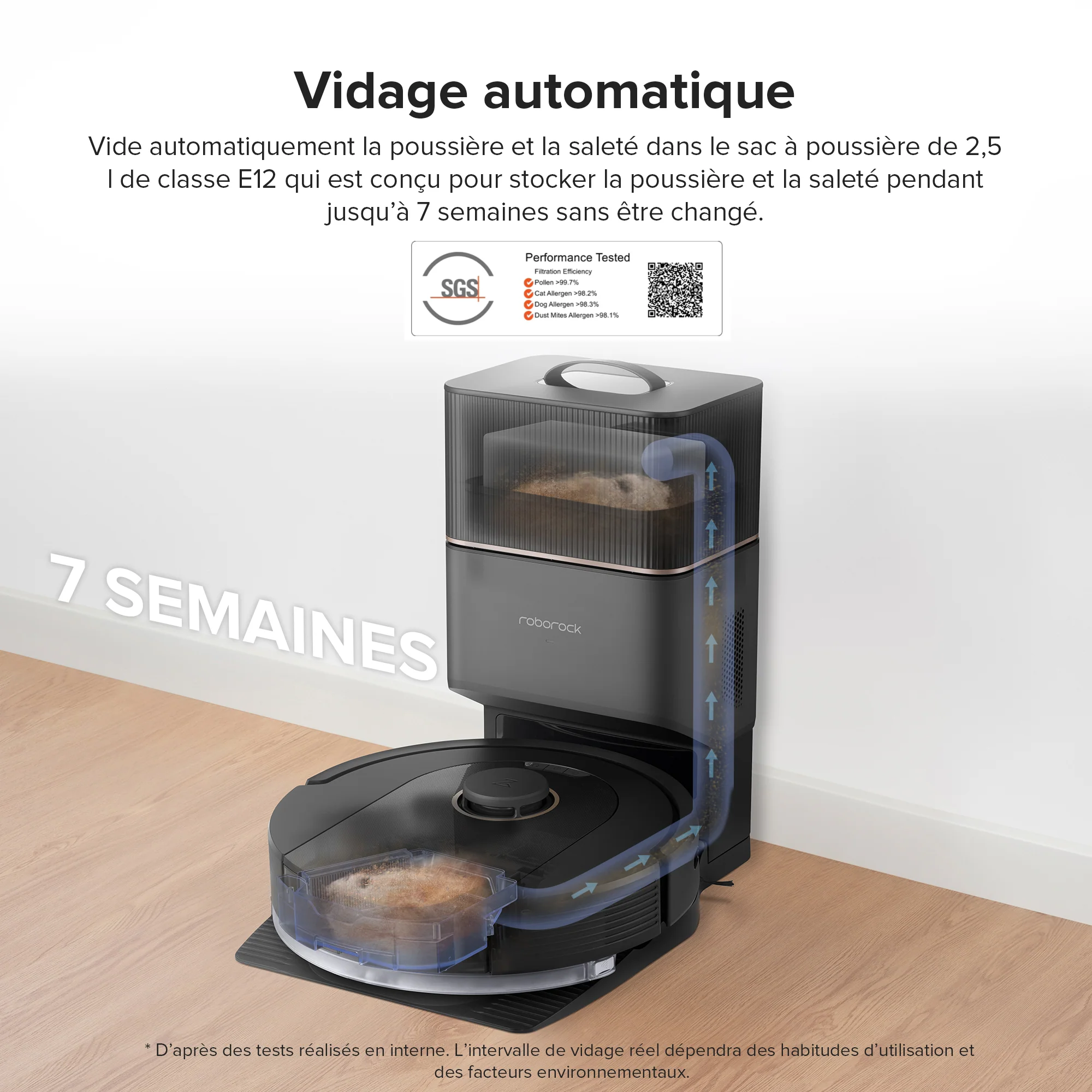 Roborock Q5 Pro+ robot aspirateur avec station de vidage automatique