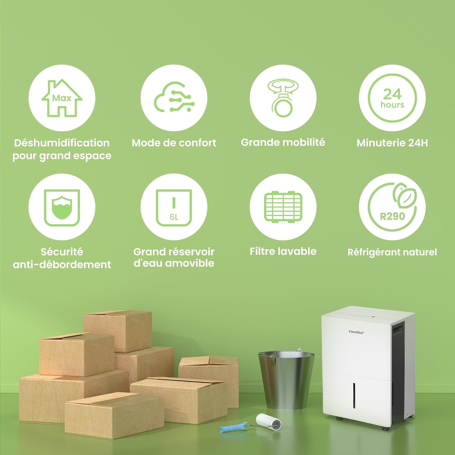 COMFEE’ MDDPE-50DEN7 | Déshumidificateur Industriel 50L/jour