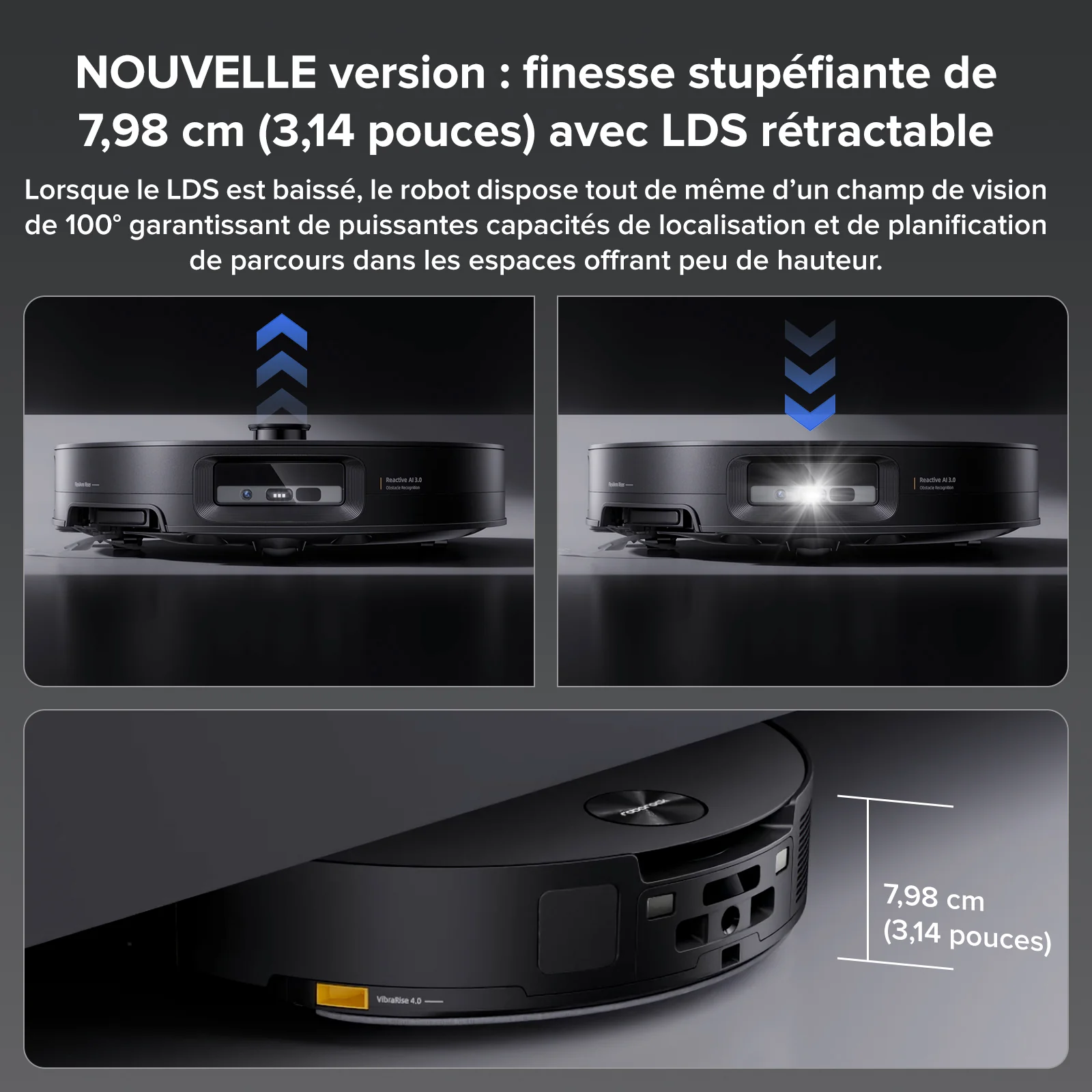 Roborock Saros 10 robot aspirateur laveur avec station d’accueil multifonctionnelle 4.0