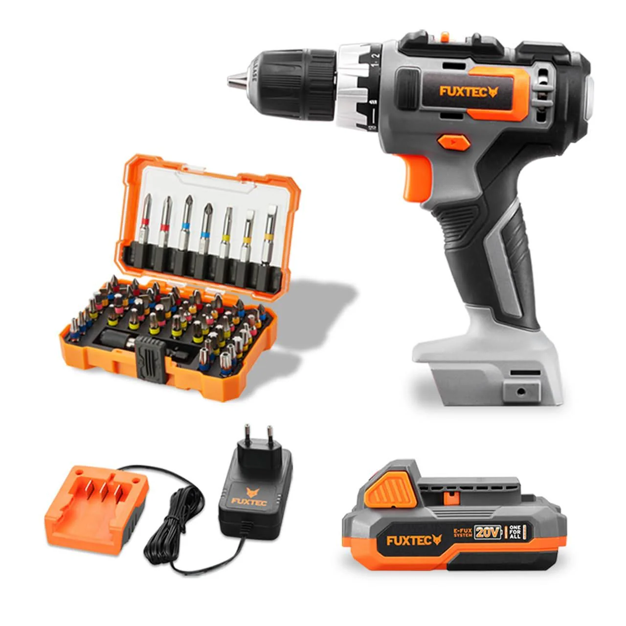 FUXTEC - Visseuse sans fil 20V FX-E1BS20 et le kit d'embouts