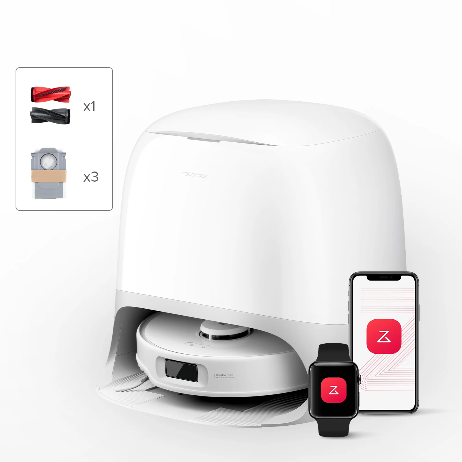 Roborock Qrevo Curv S5X Set robot aspirateur laveur avec station d’accueil multifonctionnelle 3.0