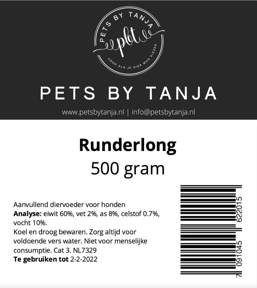 Runderlong 500 gram hondensnack