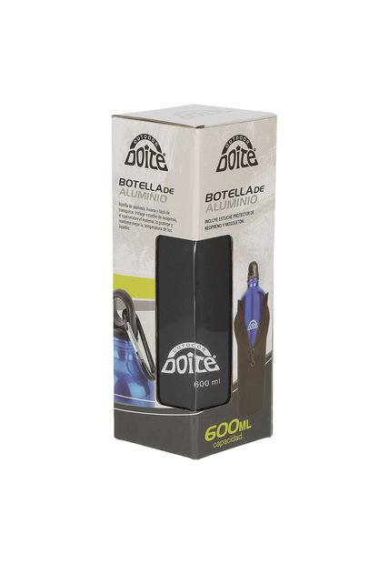 Botella Aluminio 600ml. Negro Doite