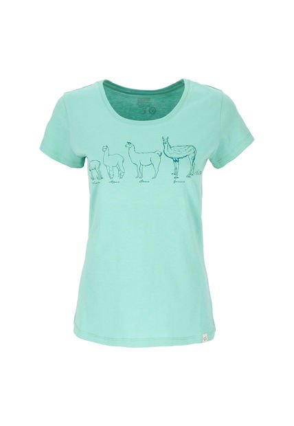 Polera Manga Corta Llama Woman Light Teal Doite