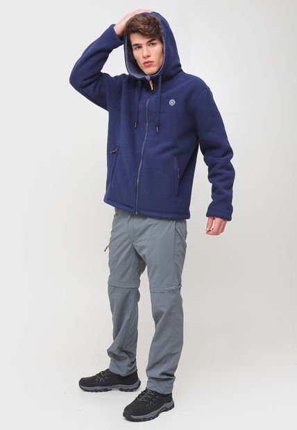 Chaqueta Poleròn Doite Peludo Wooly Azul - Calce Regular