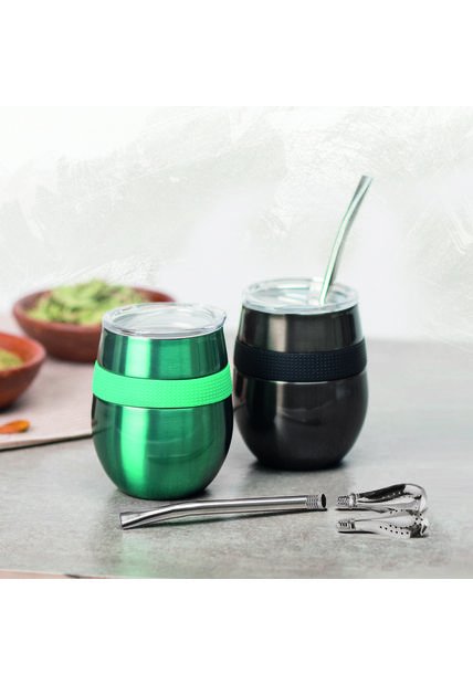 Set De 2 Mug Hierba Mate Cucao 230ml. Verde Doite