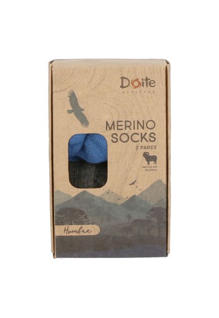 Pack 2 Pares Calcetines Trekker Hombre Merino Lite Gris