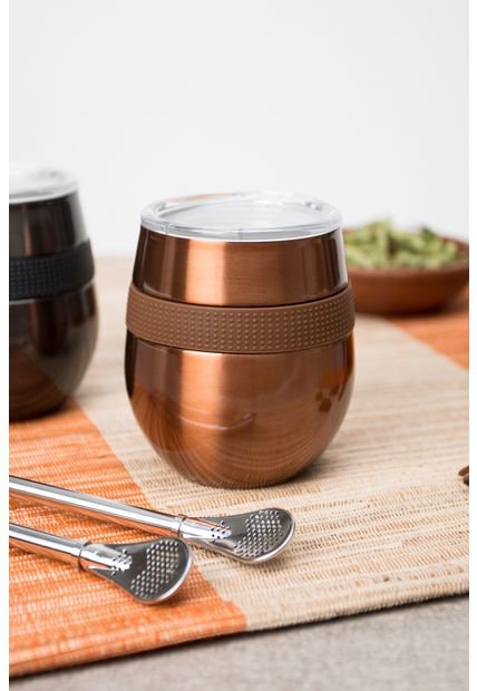 Set De 2 Mug Hierba Mate Cucao 230ml. Negro Doite