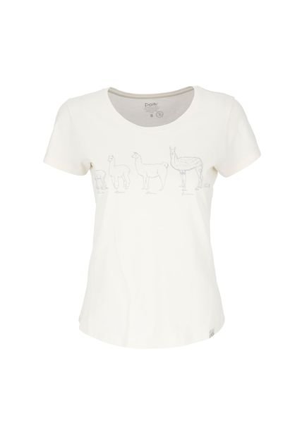 Polera Manga Corta Llama Women White Doite