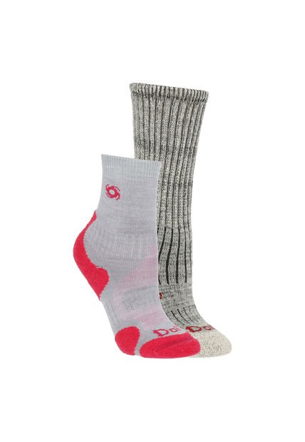 Pack 2 Pares Calcetines Mujer Trekker Merino Lite Rosa