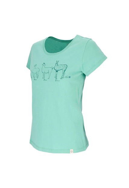 Polera Manga Corta Llama Woman Light Teal Doite