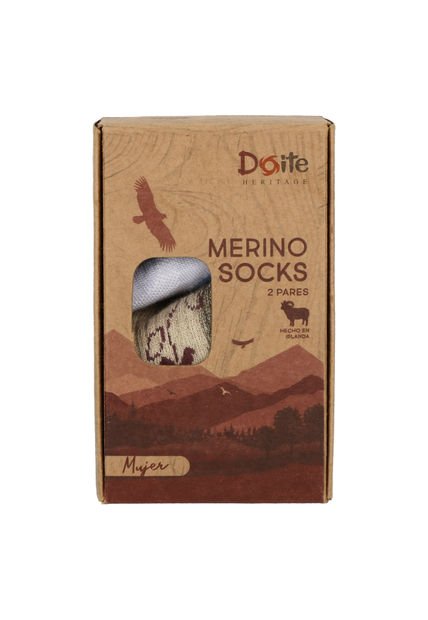 Pack 2 Pares Calcetines Mujer Trekker Merino Lite Azul