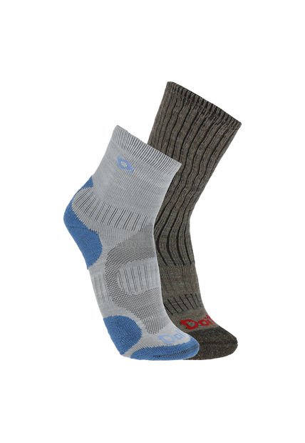 Pack 2 Pares Calcetines Trekker Hombre Merino Lite Gris