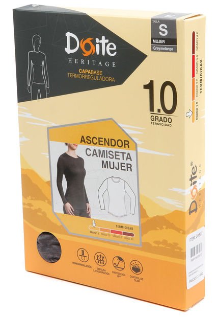 Camiseta Primera Capa Mujer Ascendor Gris Doite