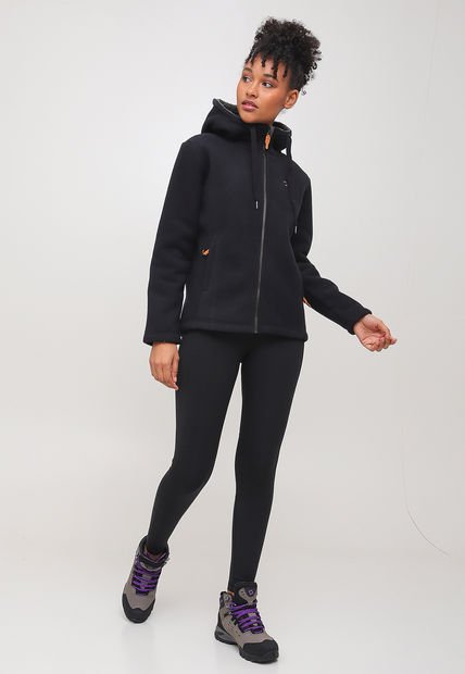 Chaqueta Poleròn Doite Peludos Wooly Negro - Calce Regular