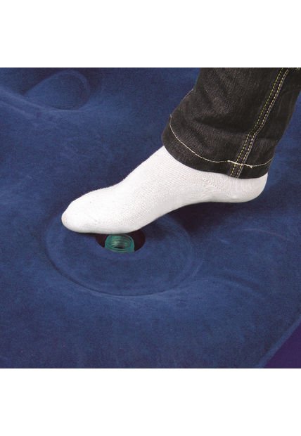Colchòn Inflable Tuscany Single Inflador De Pie Azul Doite
