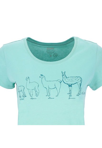 Polera Manga Corta Llama Woman Light Teal Doite