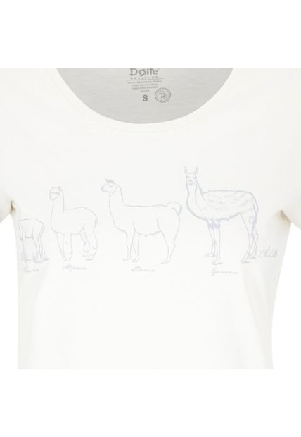 Polera Manga Corta Llama Women White Doite