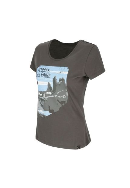 Polera Manga Corta Torres Del Paine Women Dark Grey Doite
