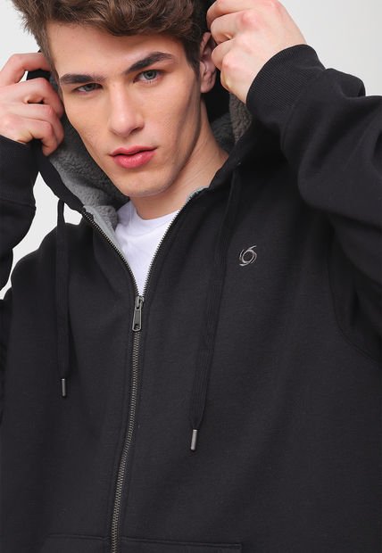 Chaqueta Poleròn Doite Peludo Ram Negro - Calce Regular