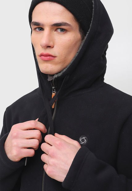 Chaqueta Poleròn Doite Peludo Wooly Negro - Calce Regular