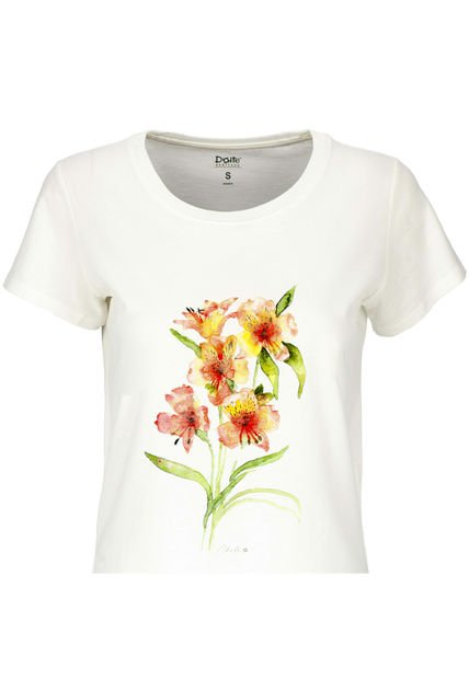 Polera Manga Corta Astromelia Women White Doite