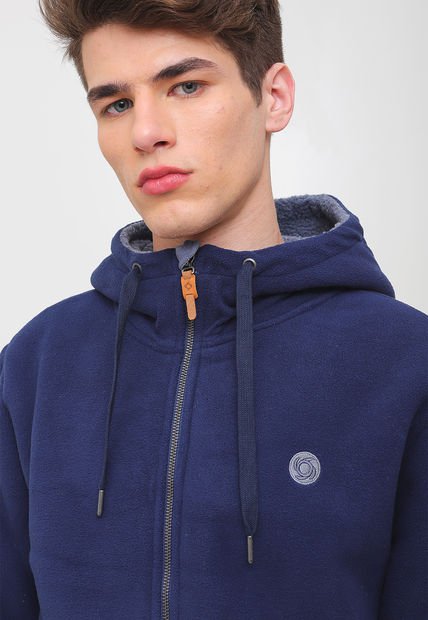 Chaqueta Poleròn Doite Peludo Wooly Azul - Calce Regular