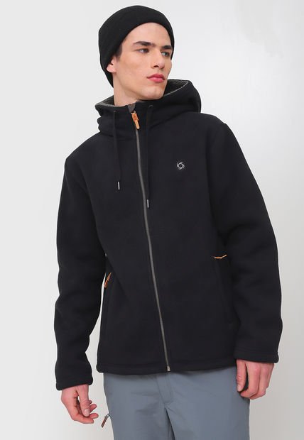 Chaqueta Poleròn Doite Peludo Wooly Negro - Calce Regular