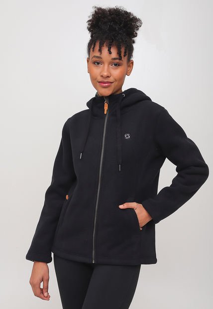 Chaqueta Poleròn Doite Peludos Wooly Negro - Calce Regular