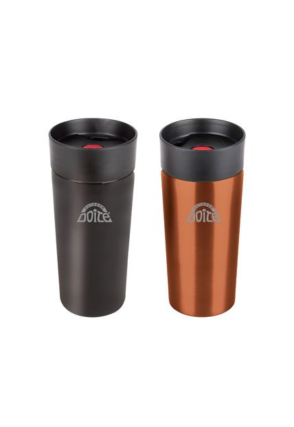 Set De 2 Termos One Touch Mug 350ml. Cobre Negro Doite