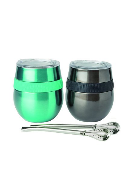 Set De 2 Mug Hierba Mate Cucao 230ml. Verde Doite