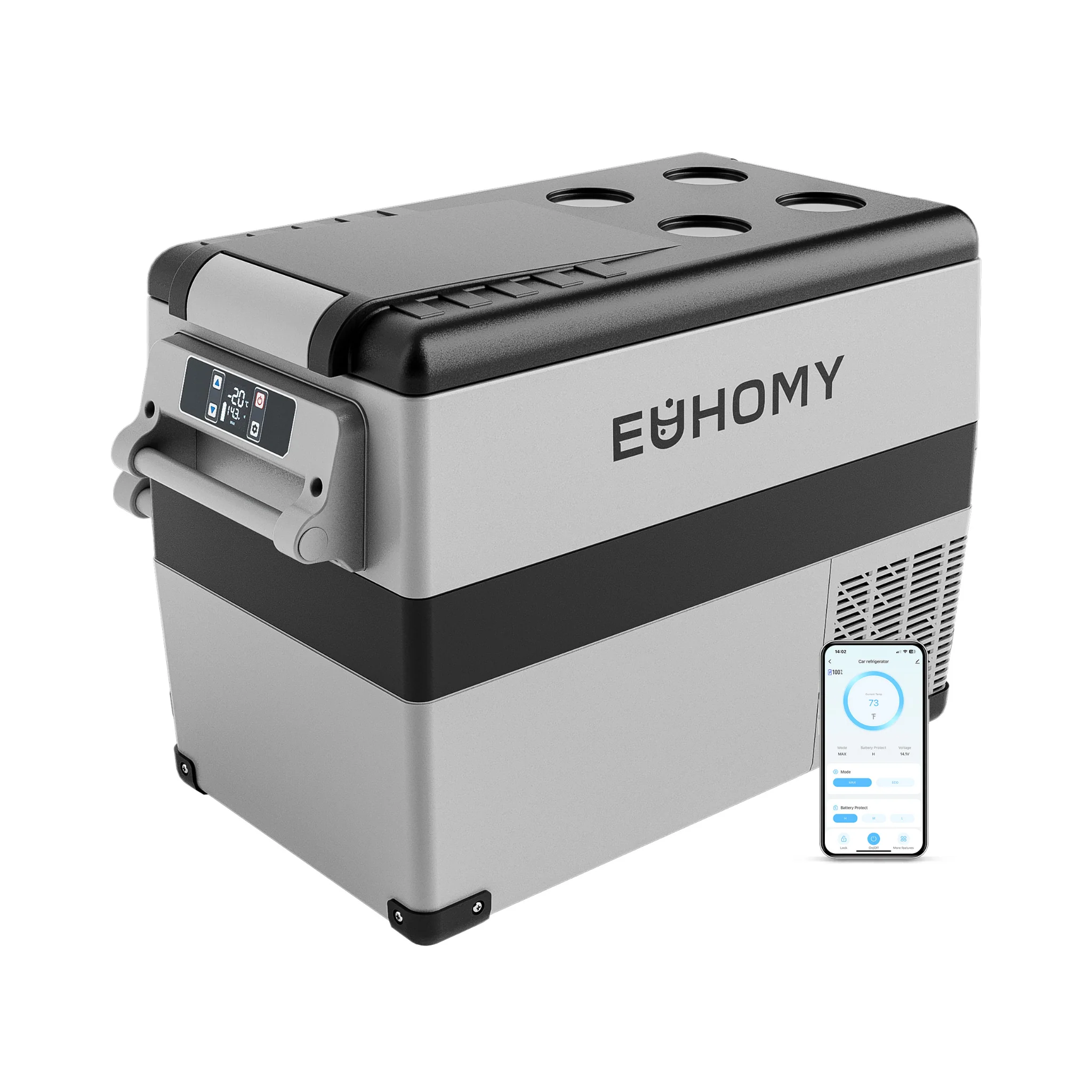 Euhomy 12 Volt Portable Car Refrigerator, 48-59 Quart, Dual Storage, App Control, Frost Free, Gary