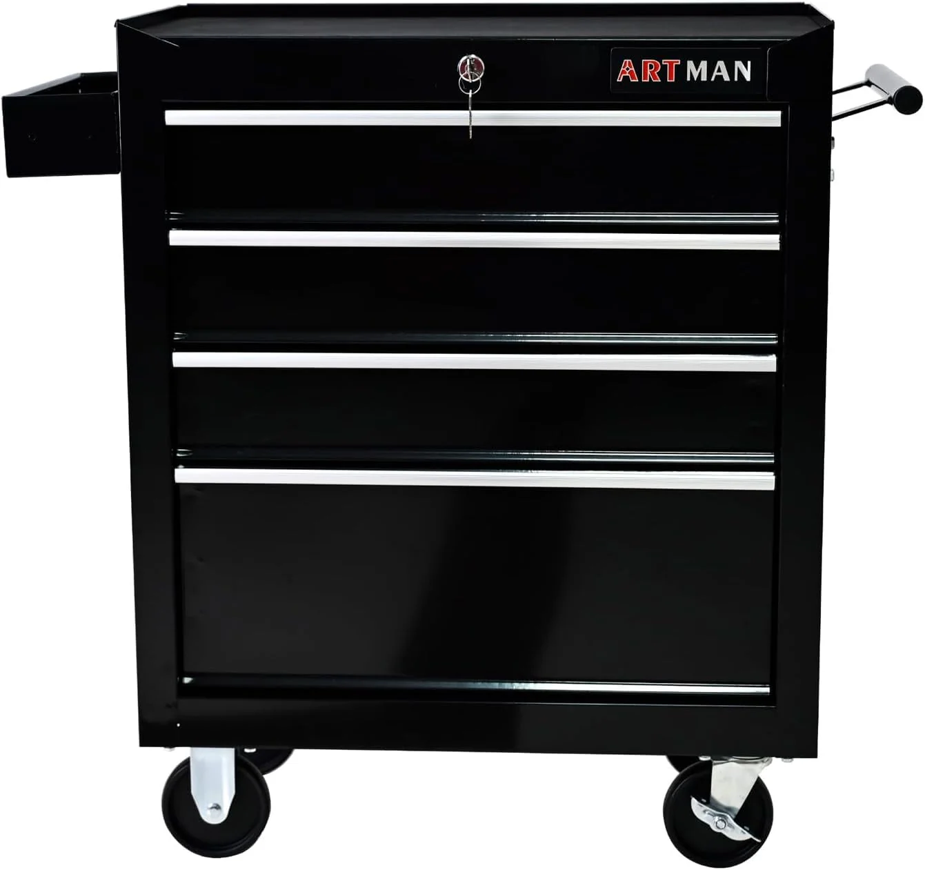 4-Drawers Tool Cabinets On Wheels,, 4 Universal Wheels & 2 Brakes, Heavy Duty Rolling Utility Tool Cabinet, Mechanic Tool Chest for Garage, Warehouse, Repair Shop