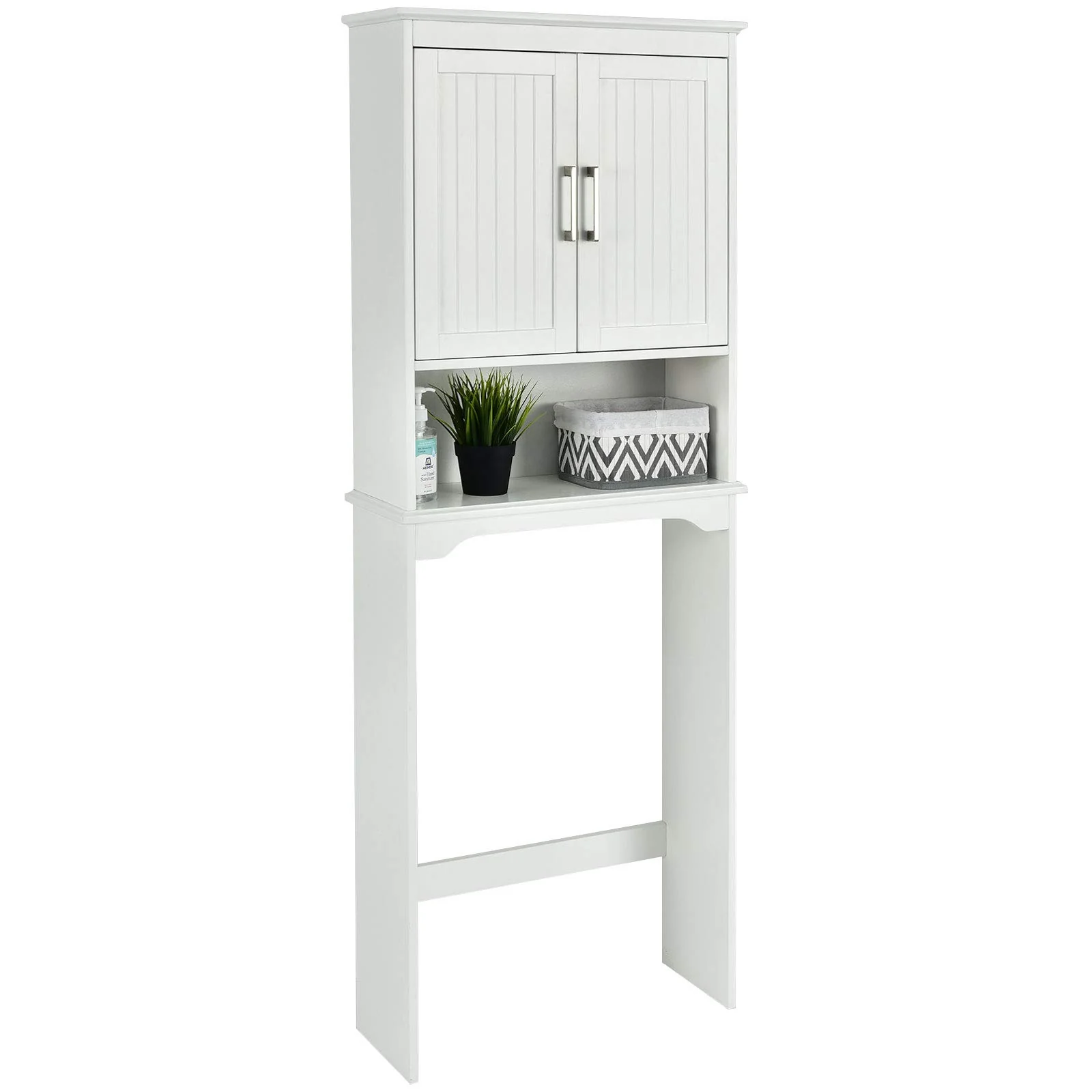 Giantex Over The Toilet Bathroom Space Saver Free Standing Toilet Rack with Adjustable Inner Shelf