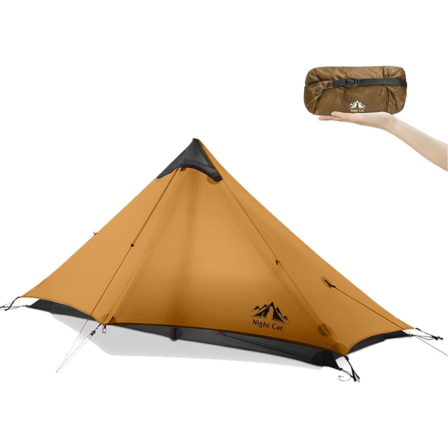 Night Cat Ultralight Tent 1 Person for Professional Backpacker Hiker 2 LBS Only Lanshan Backpacking Bivvy Ground Tent Heavy Rain Waterproof Trekking Pole Not Included