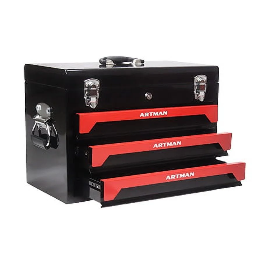 3 Drawers Multifunctional Tool Box, with key locking, 19.69