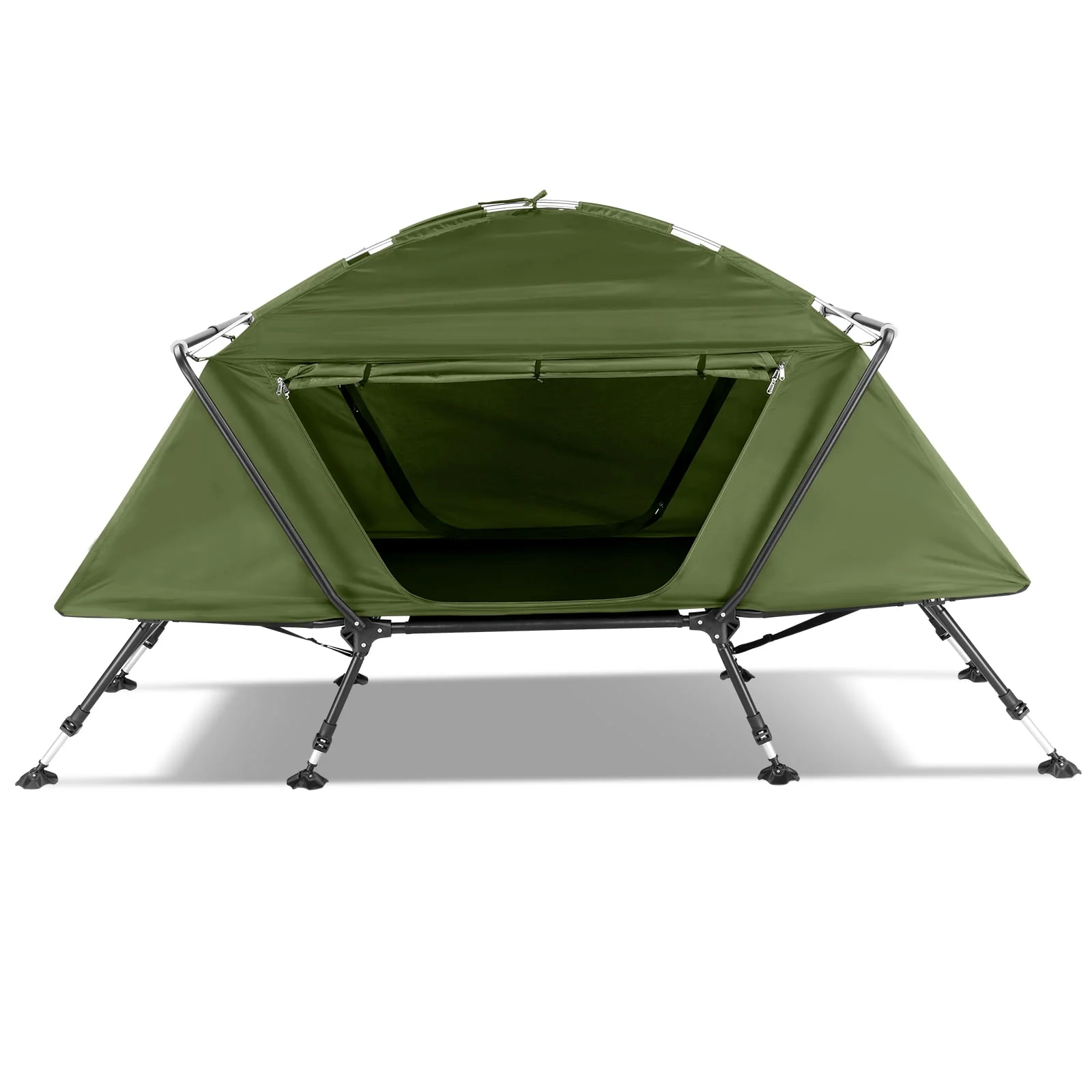 Camping Tent, with Storage Bag, Adjustable Feet, Iron Stands, Camping Bed, 84.6