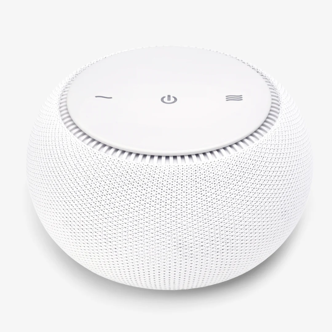 SNOOZ Pro White Noise Machine – Real Fan Sound, Adjustable Tone & Volume, App-Controlled, Travel Case Included