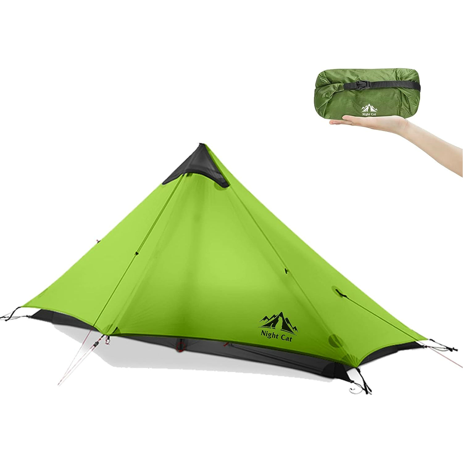 Night Cat Ultralight Tent 1 Person for Professional Backpacker Hiker 2 LBS Only Lanshan Backpacking Bivvy Ground Tent Heavy Rain Waterproof Trekking Pole Not Included