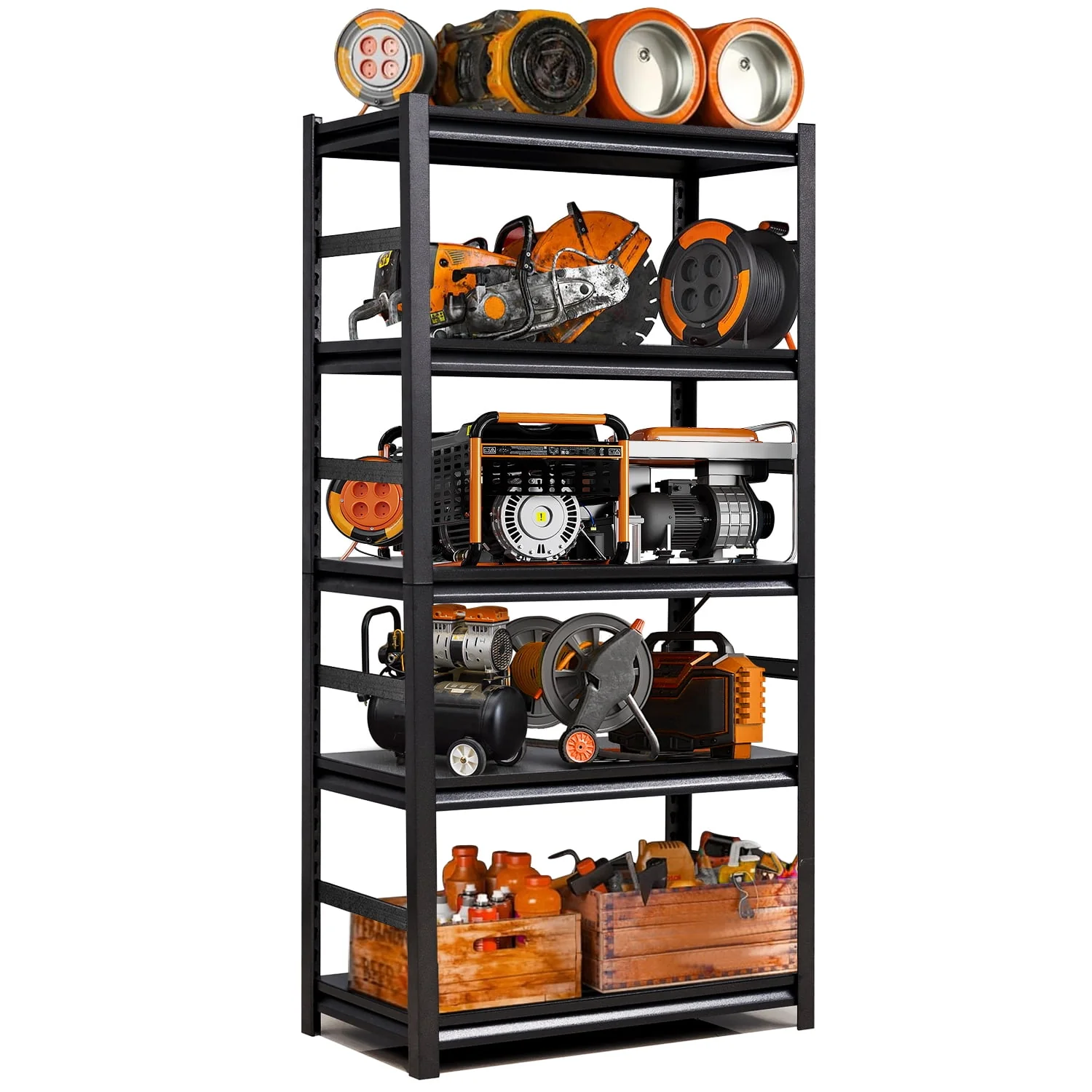 Storage Shelving Unit, 5-Tier Metal Shelf, 31.5