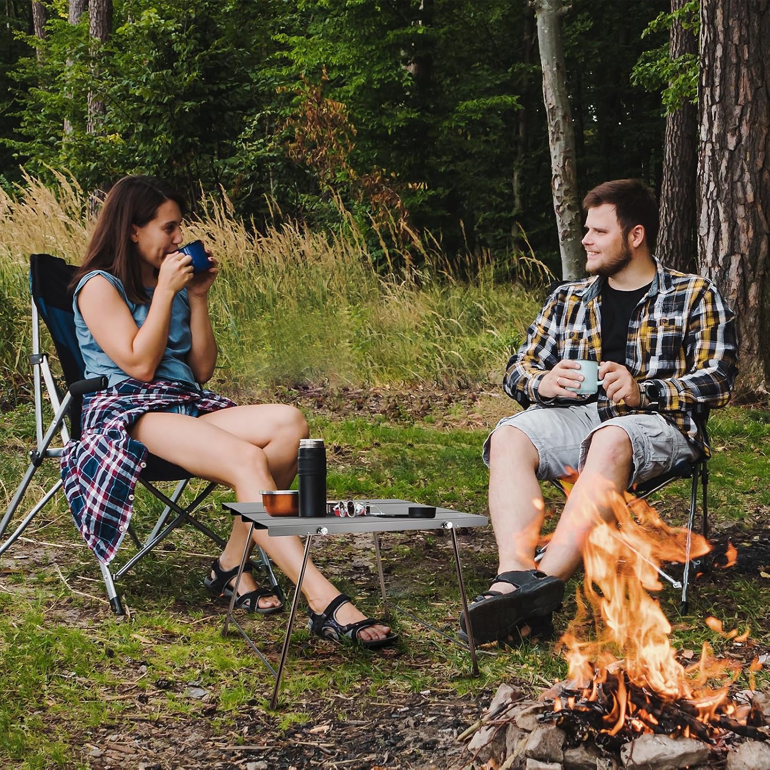 Night Cat Camping Table Folding: Small Portable Lightweight Table for Camp Outdoor Picnic Backpacking Aluminum