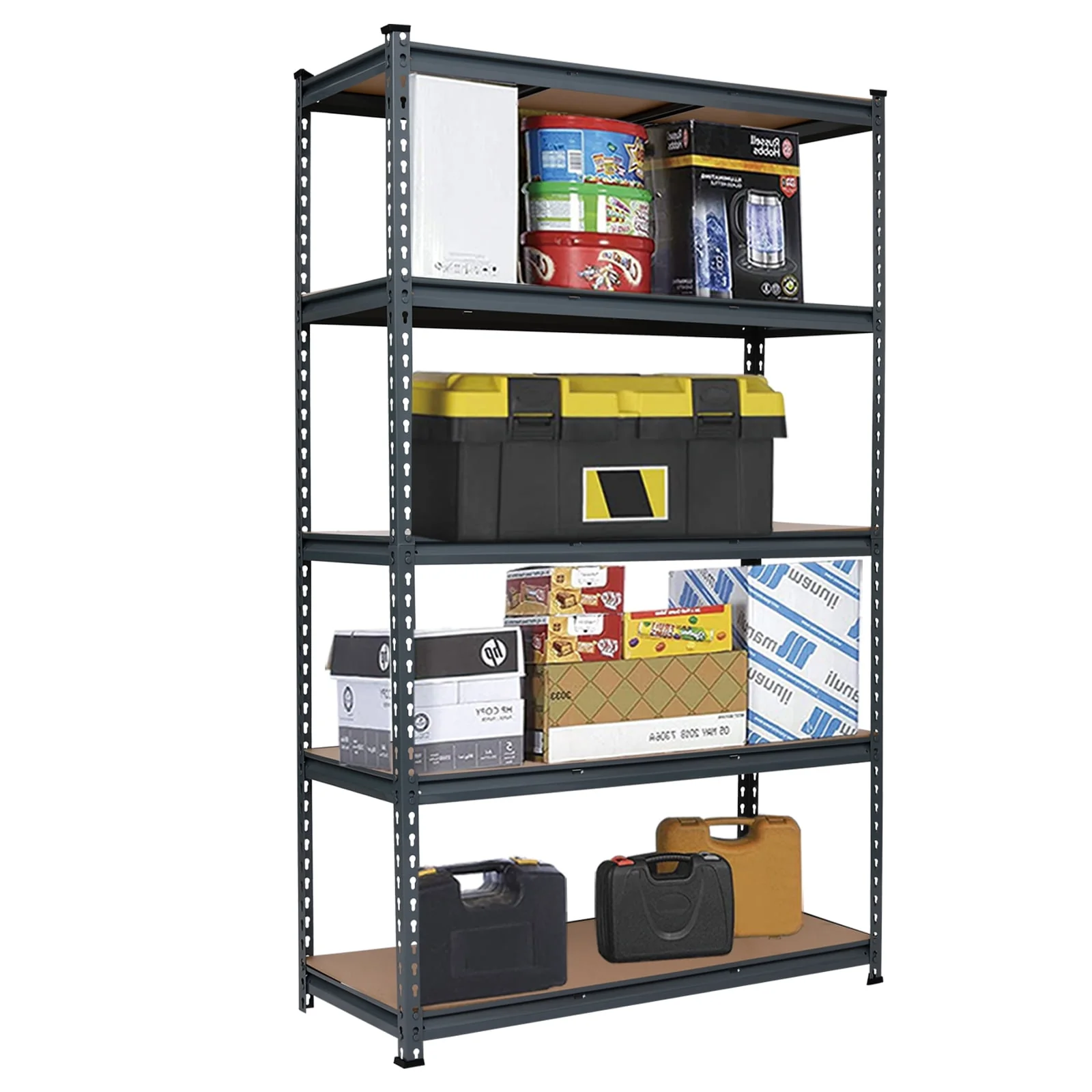 Storage Shelving Unit, 5 Tier Metal Shelf, 43.3x17.7