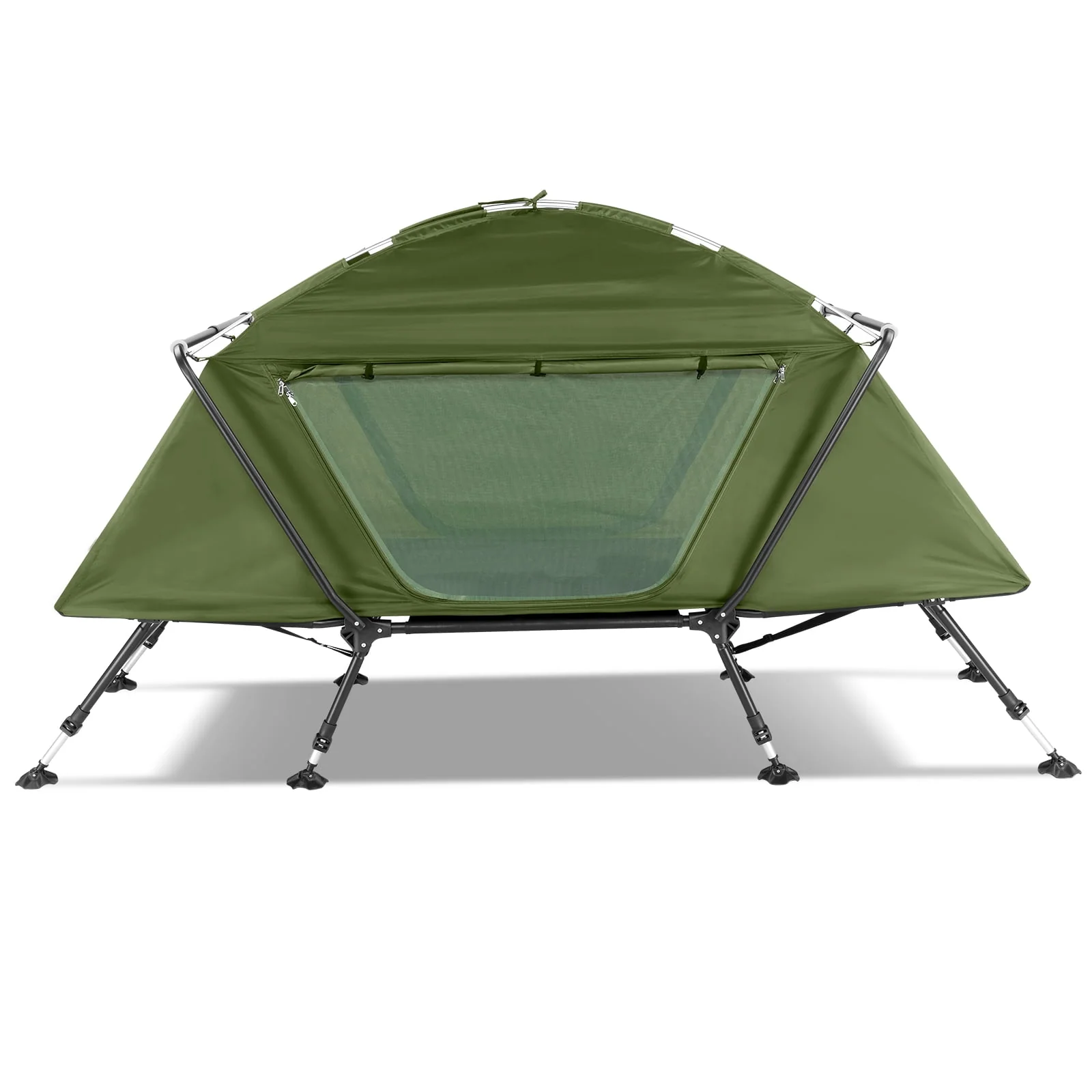 Camping Tent, with Storage Bag, Adjustable Feet, Iron Stands, Camping Bed, 84.6