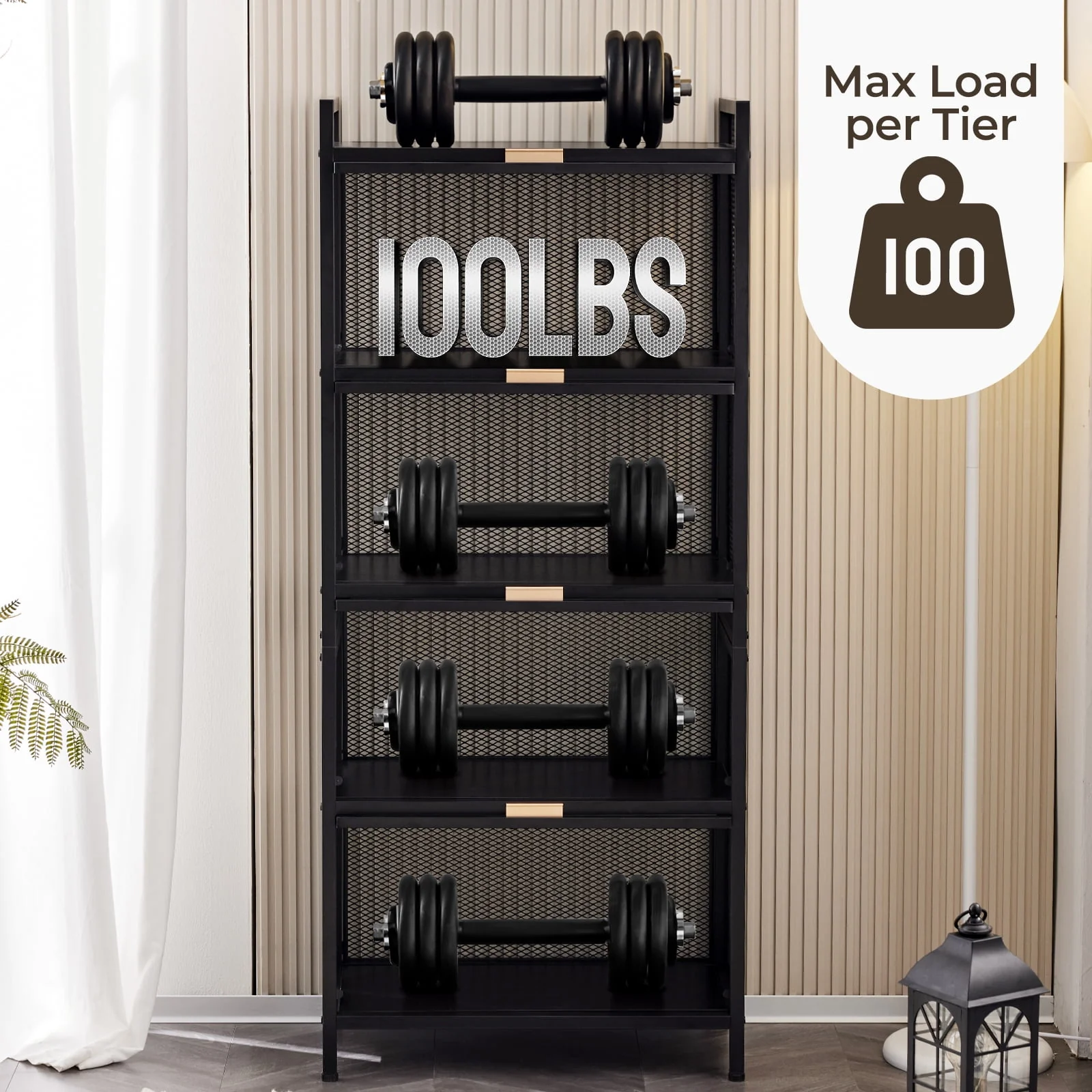 5-Tier Storage Shelf, Kitchen Storage Cabinet with Flip-up PC Doors, Mobile Microwave Stand, Freestanding Kitchen Bakers Rack with 4 Rolling Casters, 23.62