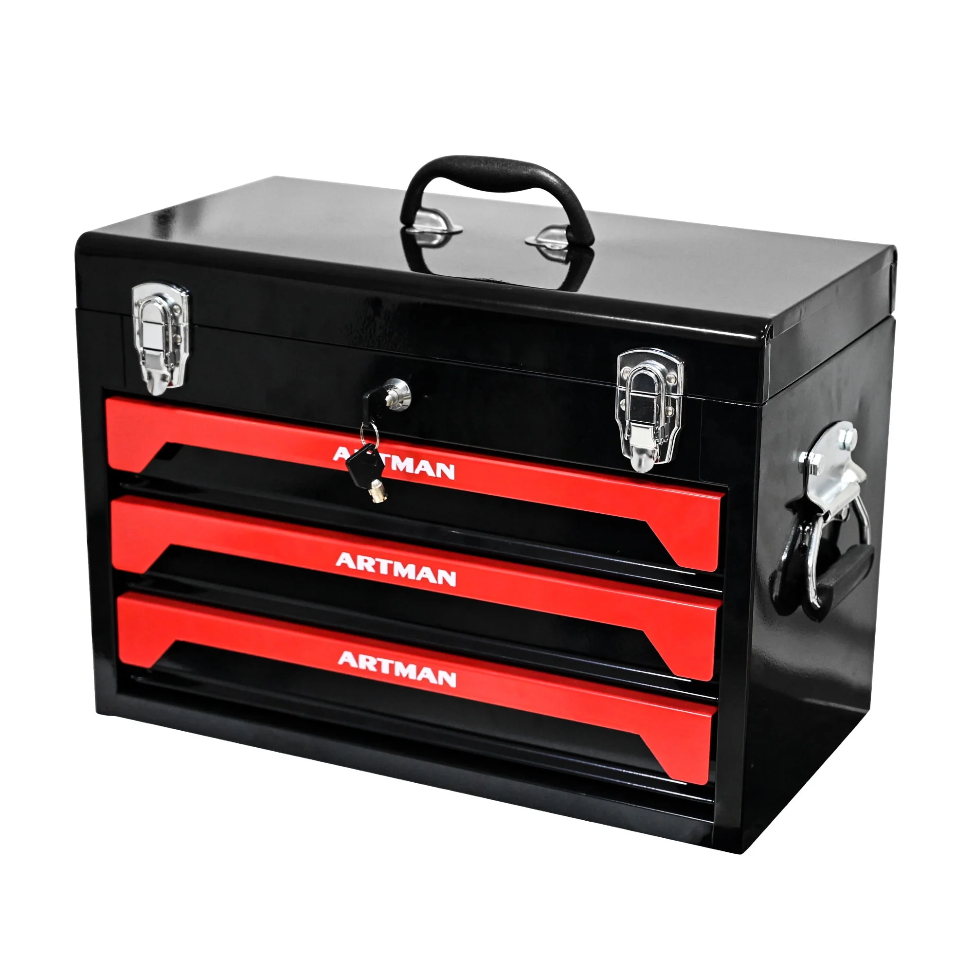 3 Drawers Multifunctional Tool Box, with key locking, 19.69